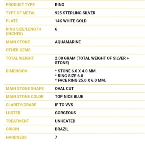 Aquamarine Ring, Stackable Rings, Gemstone Ring, Anniversary Ring, Bling Ring - Picture 5 of 6